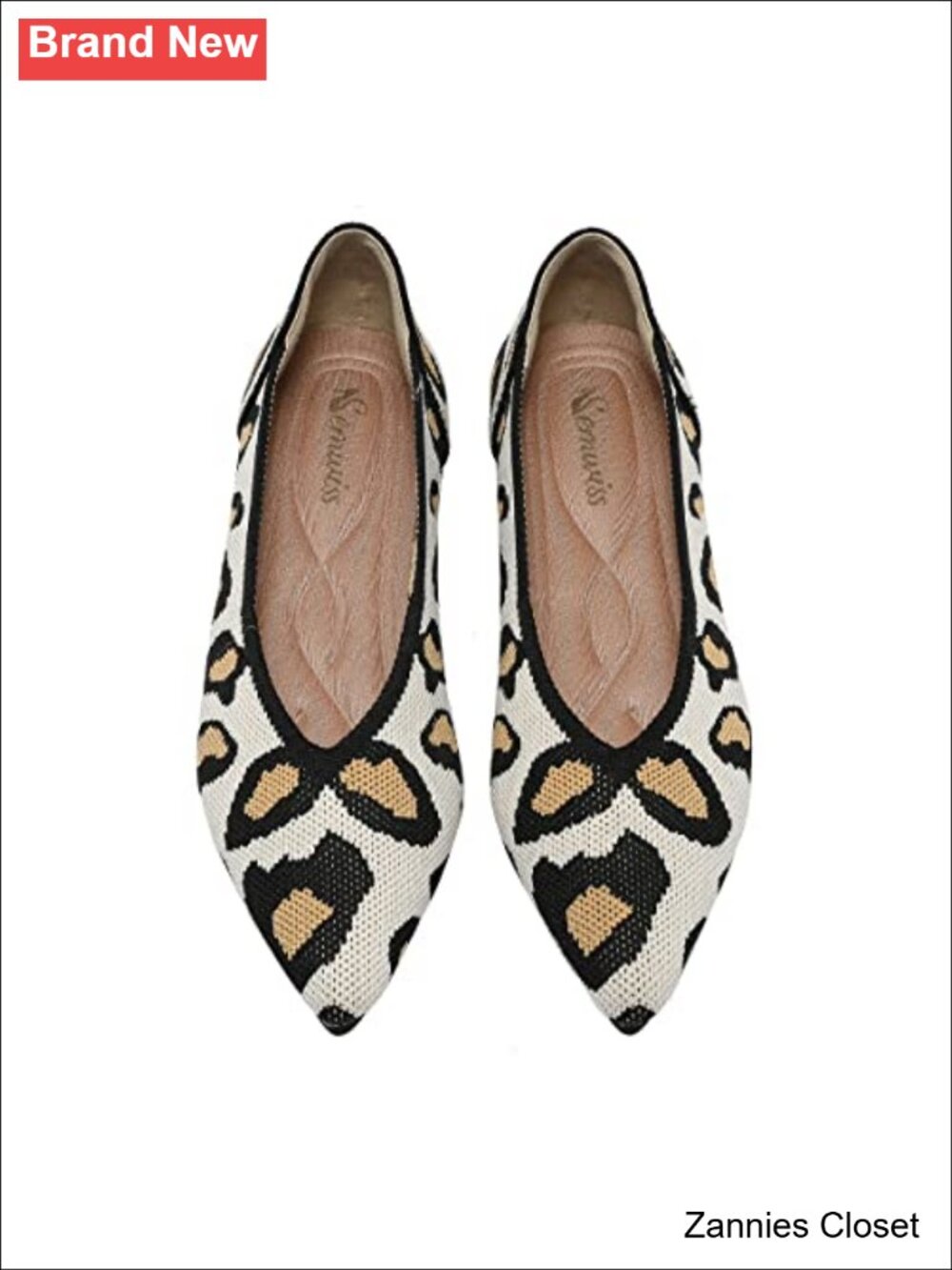 ✨Semwiss Pointed Toe Ballet Flats Memory Foam Knit Work Dress Shoes